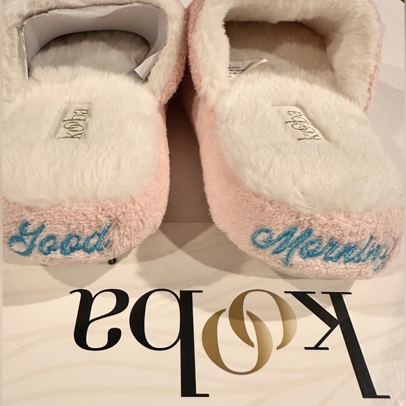 KOOBA Memory Foam Slippers Pink & White W/Sunset design Size M 6 1/2 - 7 1/2 NWT - Picture 4 of 10